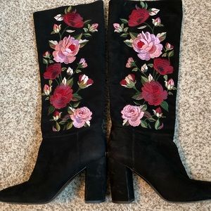 Black Floral Kate Spade Boots